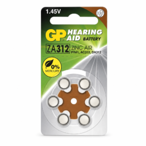 Батерии за слухови апарати GP ZA312, 1.45V, 1 бр