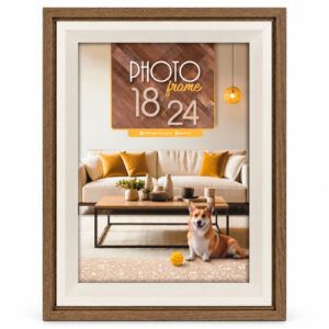 Кафява рамка за снимки ZEP Bologna Brown 18×24 см с бял вътрешен профил