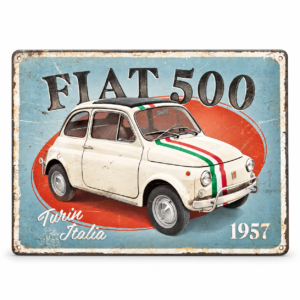 МЕТАЛНА ТАБЕЛА 30Х40 – FIAT 500 ТОРИНО ИТАЛИЯ